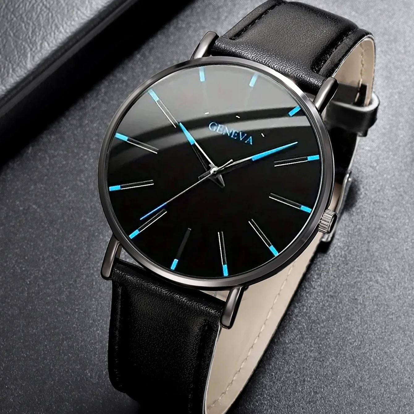 

Модные и модные мужские деловые часы, минималистичные мужские роскошные повседневные кварцевые часы из искусственной кожи, мужские подарки