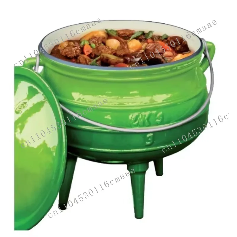 Brand New Stock Enamel Cast Iron Pot Outdoor Camping and Home Cooking 7.8 Liter Tripod Cauldron Kettle Dutch Oven