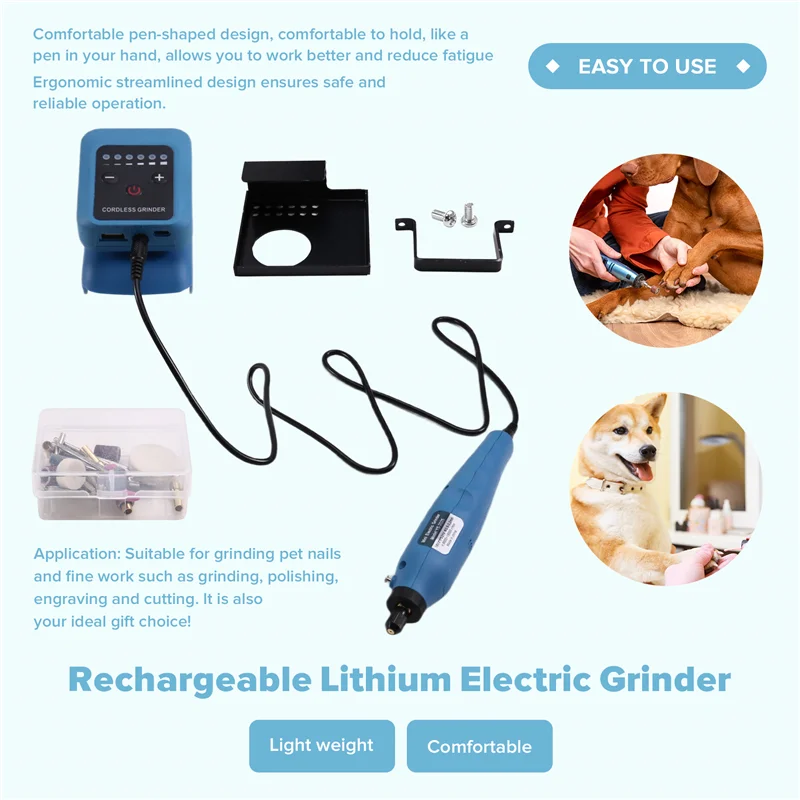 

AB34-80W Cordless Electric Grinder Kit No-Load Speed Up To 18000Rpm Rechargeable DIY Electric Grinder For 18V-21V Battery