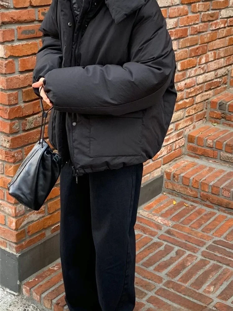 East Gate coupe ample à capuche vers le bas Jaet femmes Thiened chaud pain Sle manteau Long Sve fermeture à glissière mi-longue