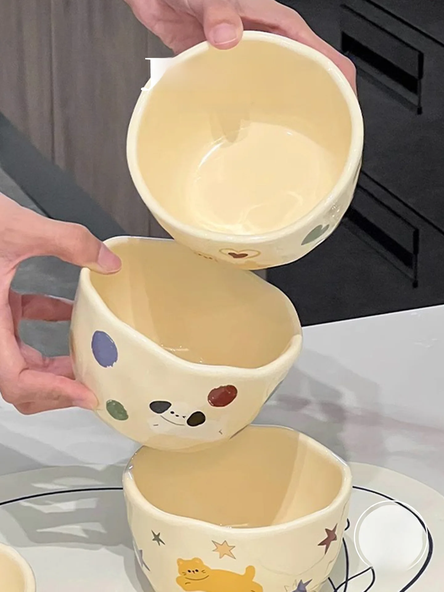 

Cute Cartoon Cerc Bowl for Kids JOJOS L PDfinings High Aesthetic Value Underglaze Color Nordic Sle Meal Bowl