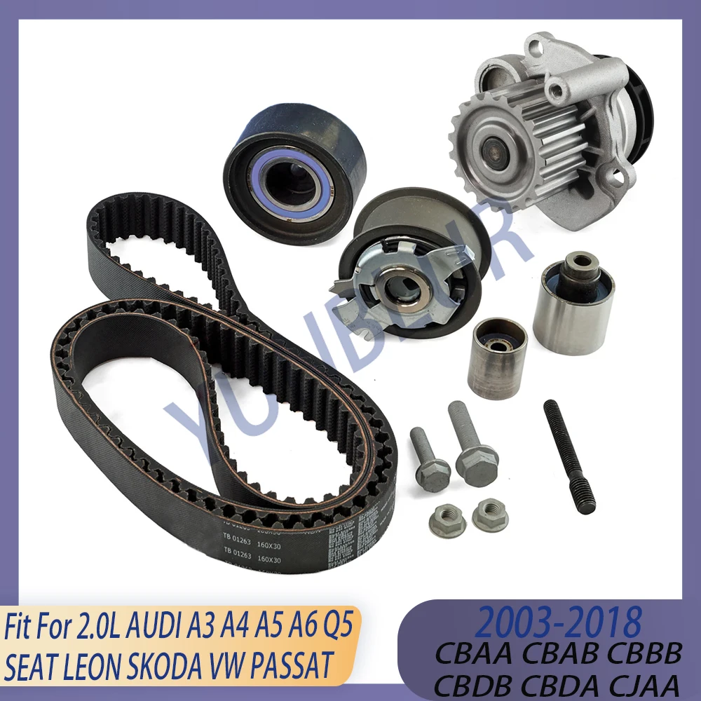 

Engine Part Water Pump & Timing Tensioner Belt Kit Fit 2.0 L Diesel CBAB CBAA CBBB 03-18 For AUDI A3 A4 A5 A6 Q5 SEAT SKODA VW
