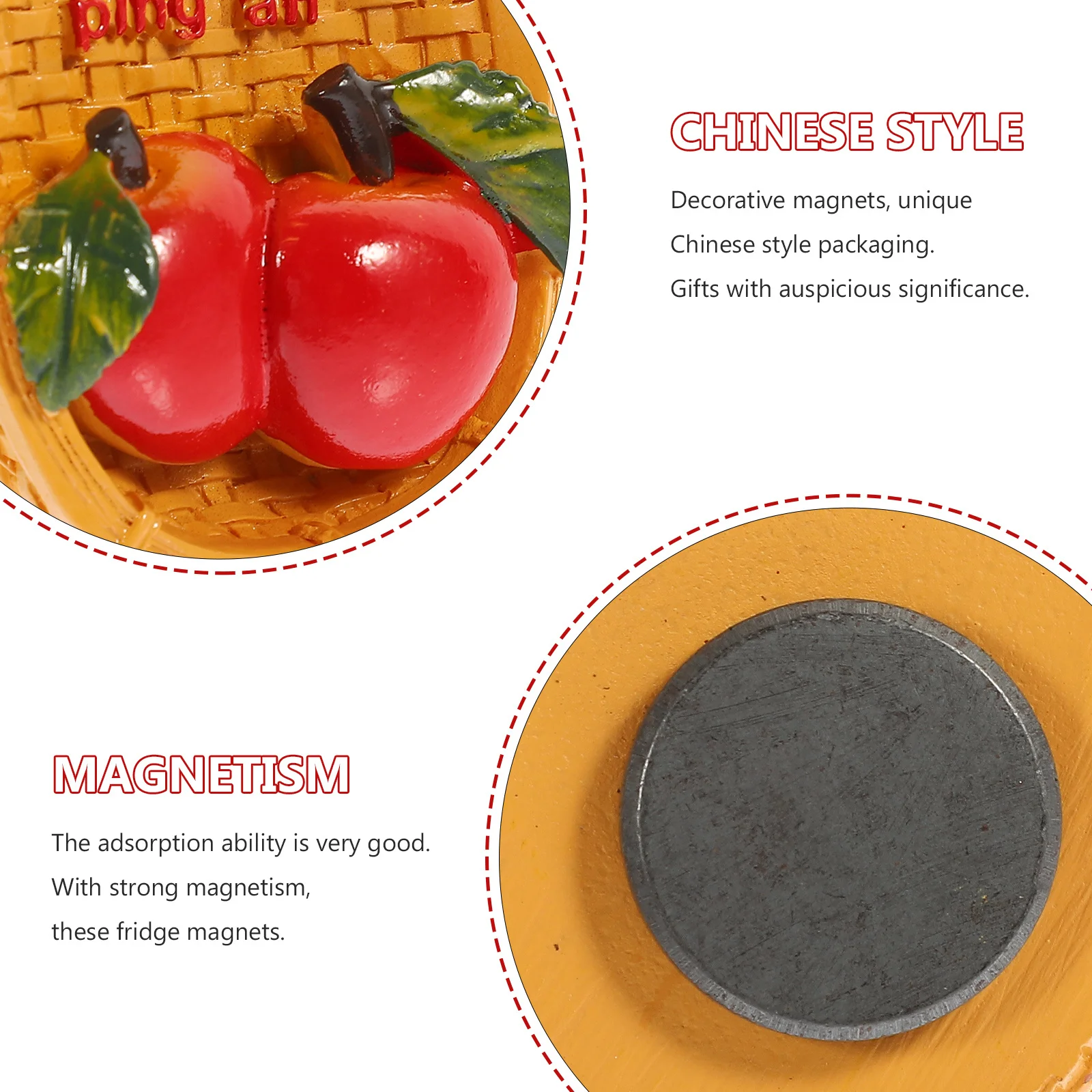 

2Pcs Chinese Festive Fridge Magnet Stickers Adhesive Decor for Kitchen Party Gifts Refrigerator Magnet Sticker