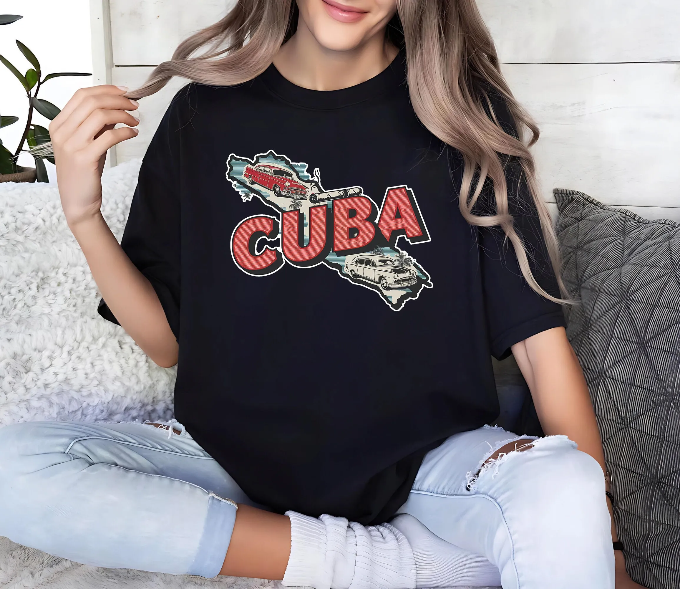 

Ретро Куба Футболка Путешествия Страна Для Путешера Любителя Путешествия