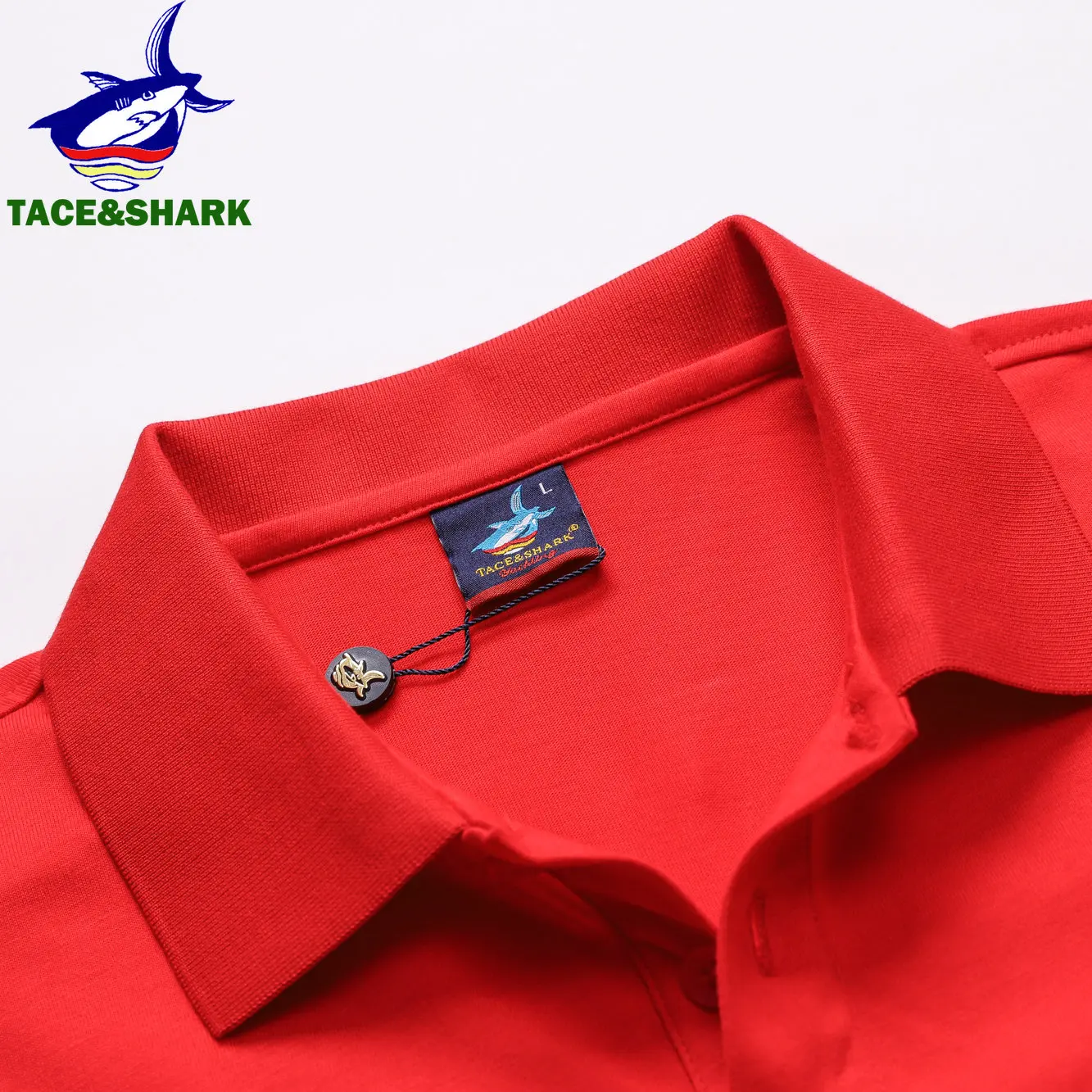 TACE&SHARK 2023 Summer Fashion Solid Color Polo Shirt Men Shark Polo Shirt Casual Brand Business Short Sleeve Top Clothing 3XL