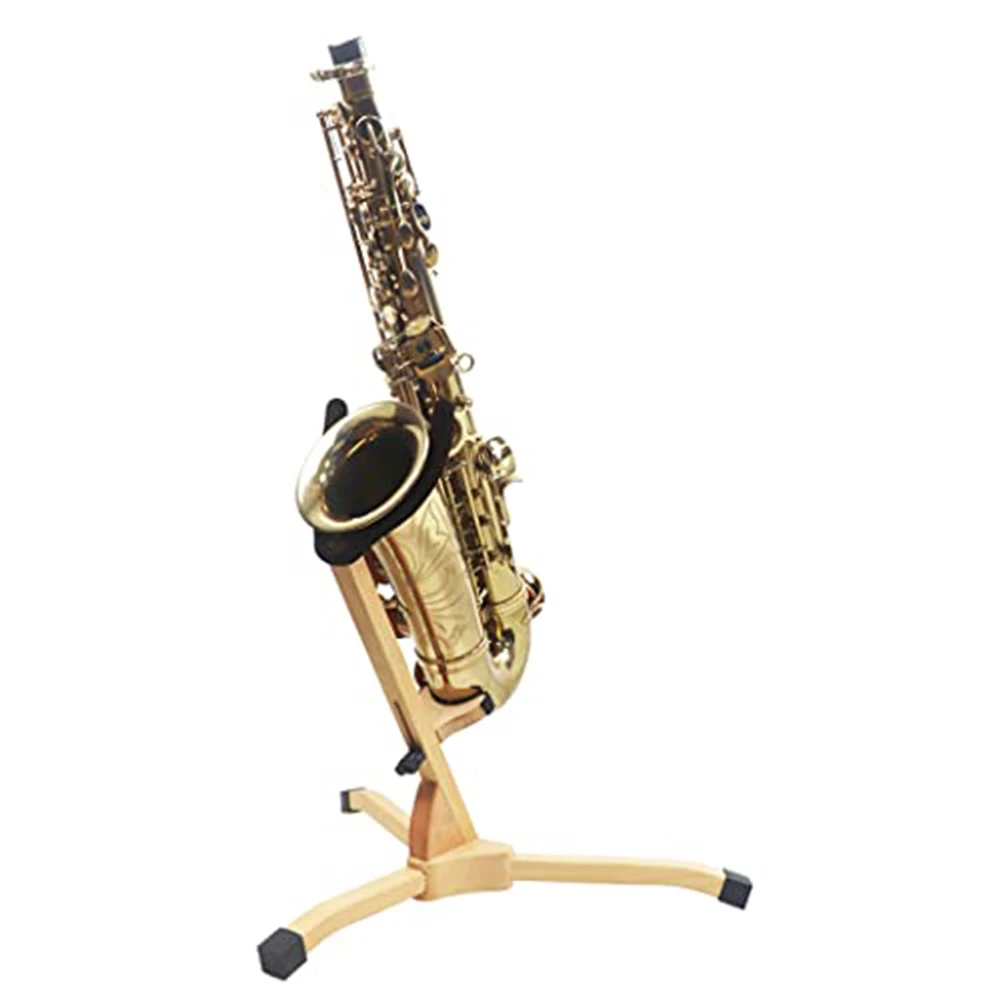 Wooden Saxophone Tripod Holder Built to Last Adjustable Design Perfectly Fits Both For Alto & Tenor Models Safely