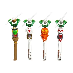 Halloween LED Windmill Wand with Pumpkin Skull Witch Howling Sound for Children Toy Colorful Lights D5QF