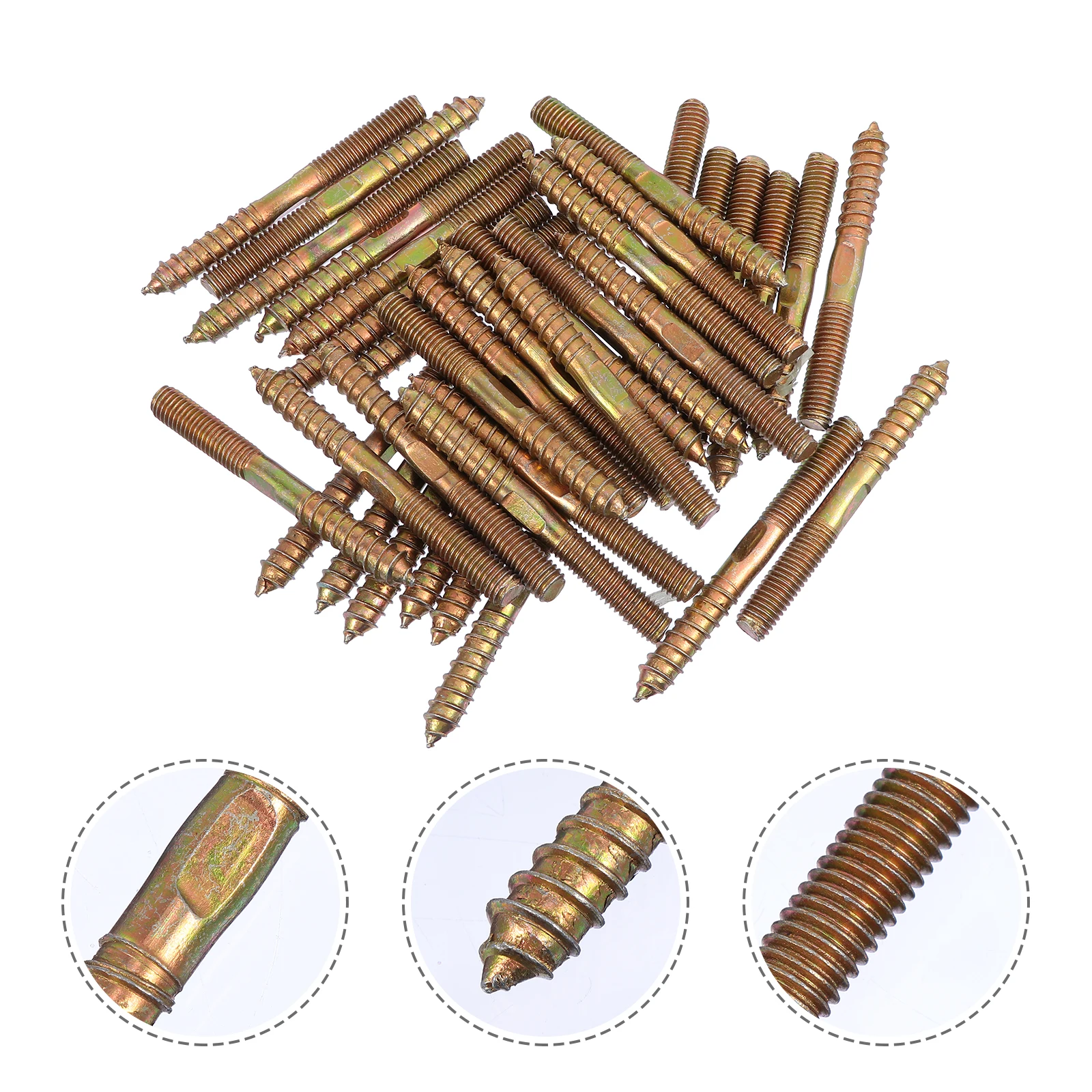 

50 Pcs Double-headed Screw Bolts Furniture Fastening Connector Galvanized Screws and Carbon Steel