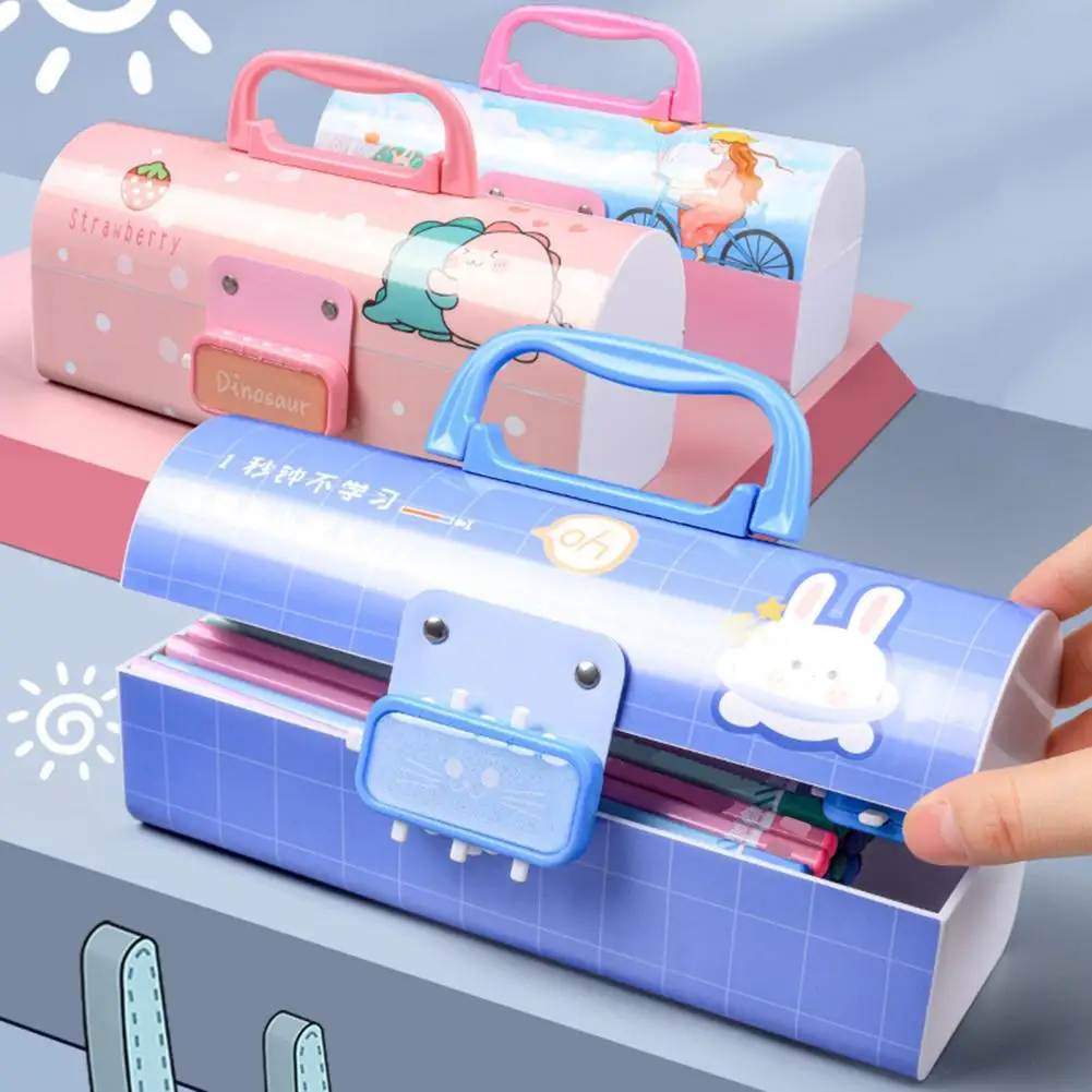 Item Storage Exquisite Pattern All-Purpose Cartoon Printed Pencil Box Pen Case Office Supplies