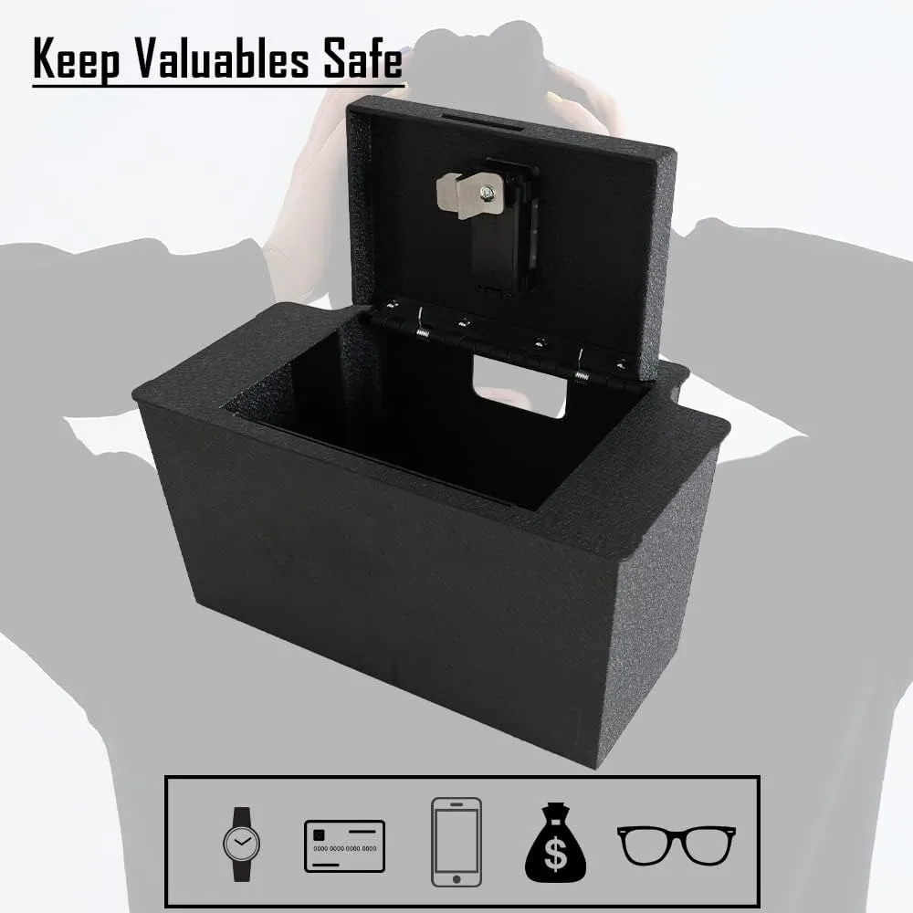 خزنة آمنة لوحدة التحكم المركزية، صندوق قفل قبو وحدة التحكم في السيارة WASAI Premium متوافق مع 2023-2025 Chevy Silverado 1500