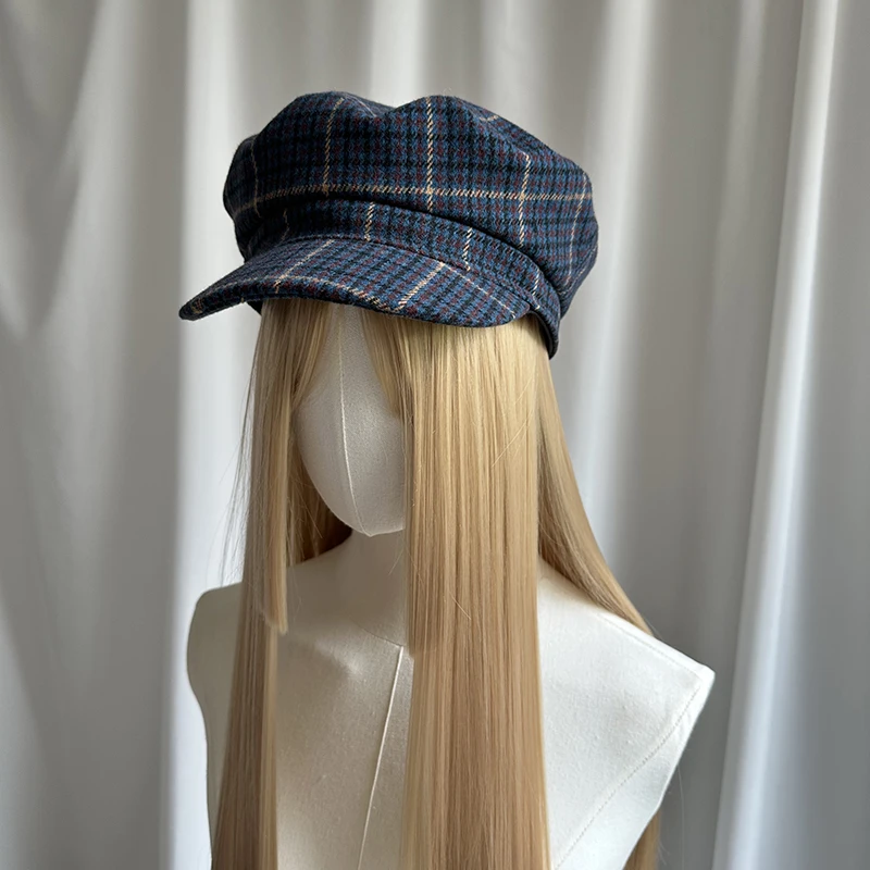 Zwart fluwelen krantenverkoper hoed met brede rand Platte matrozenpet Dames high-end look Effen kleur Marine stijl Retro cosplay hoeden