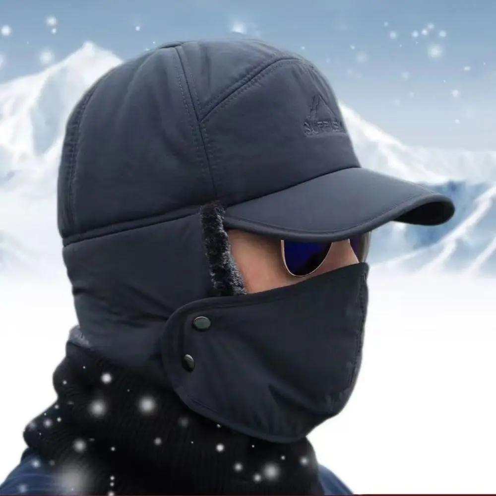 Windproof Winter Hats With Earflap Mask Winter Ski Warm Snow Cap Ear Protection Cotton Thick Balaclava for Men Women