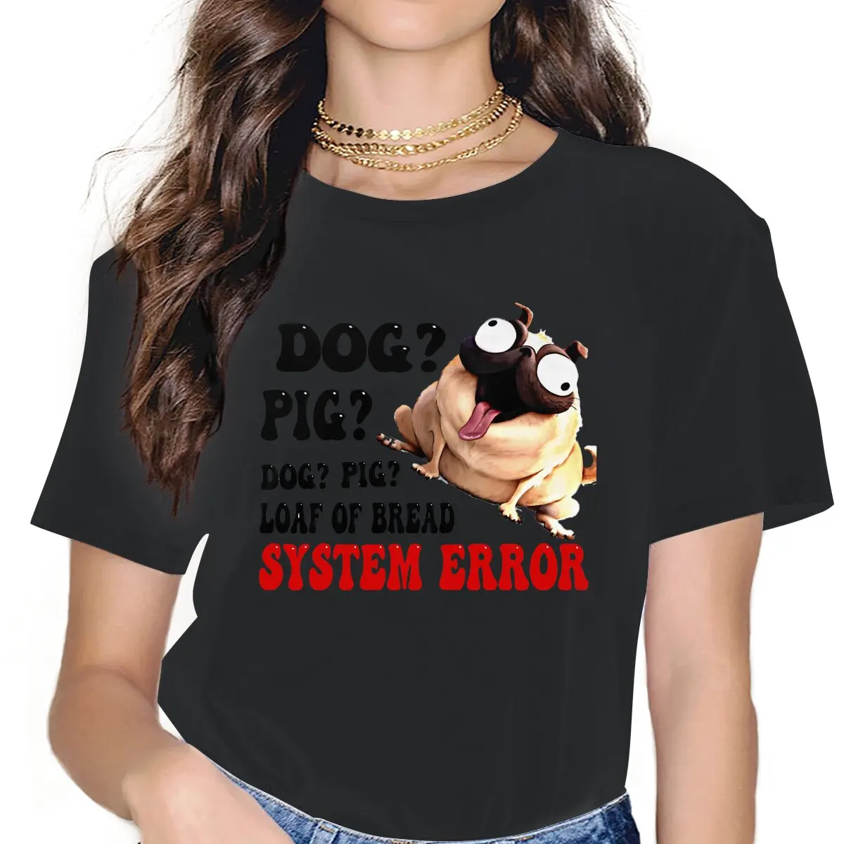 Loaf of Bread System Error Women Tshirts The Mitchells Vs The Machines Science Fiction Gothic Vintage Female Clothing