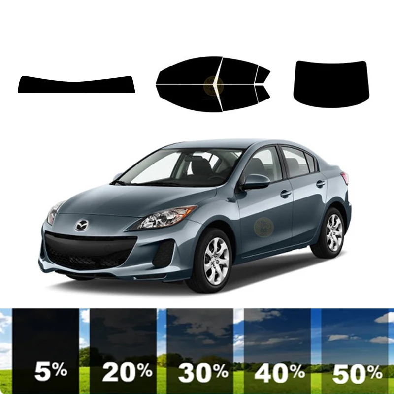 precut Removable Window Tint Film For Car 100% UVR 5%-70%VLT Heat Insulation Carbon ﻿For MAZDA MAZDA3 4 DR SEDAN 2010-2013