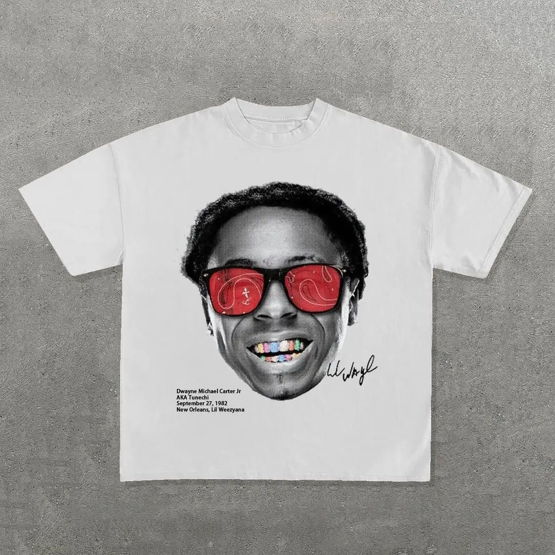 American Woman Clothing Streetwear Summer Top Y2k Women's T-shirt Star Patterned T-shirt Retro Couple Gothic Oversized Tops Tees