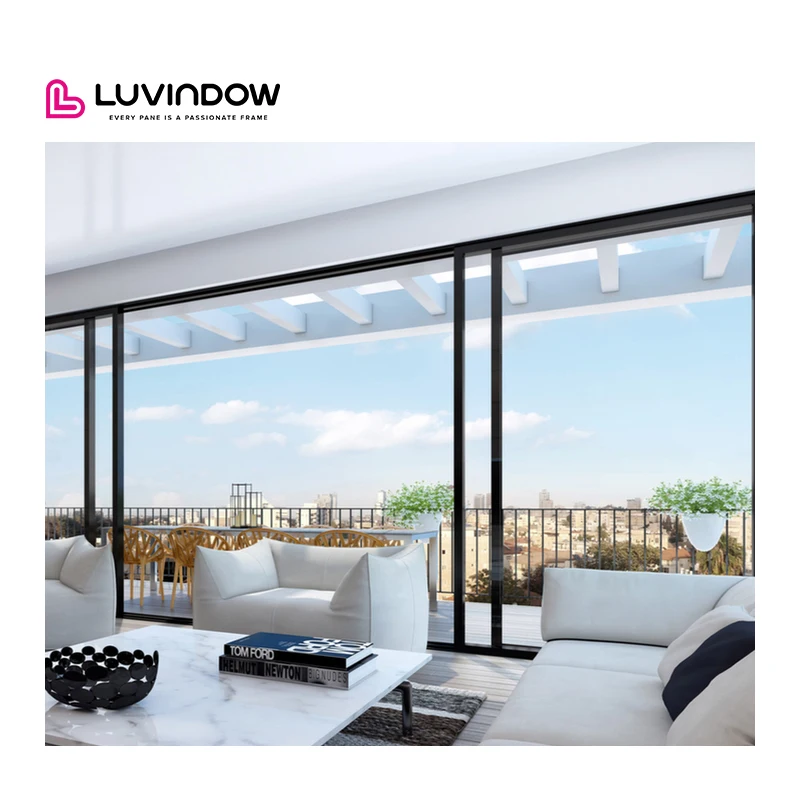 

Narrow Framed Insulated Double Glazed Double Folding Sliding Kitchen Balcony Glass Sliding Doors