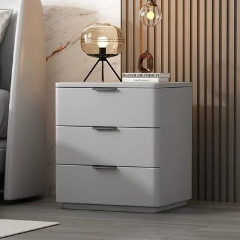 Bedside Table With Drawers Coffee Mesas Storage Cabinet Night Stand Bed Headboard White Narrow Design 3-tier Drawer Wood Dresser