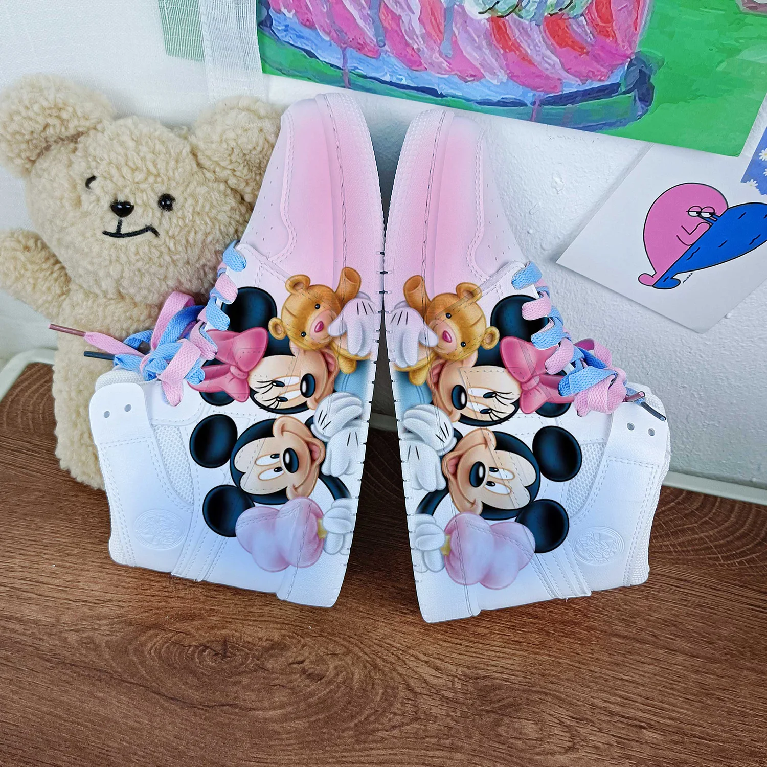 New Disney cartoon women princess Minnie Mickey Mouse cute Casual shoes non-slip soft bottom sports shoes for girl gift