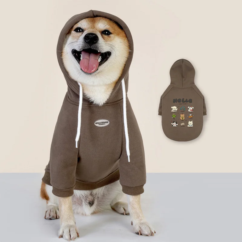 

Pet Alphabet Print Hoodie Cats Dogs, Medium and Large , Big Dog Clothes
