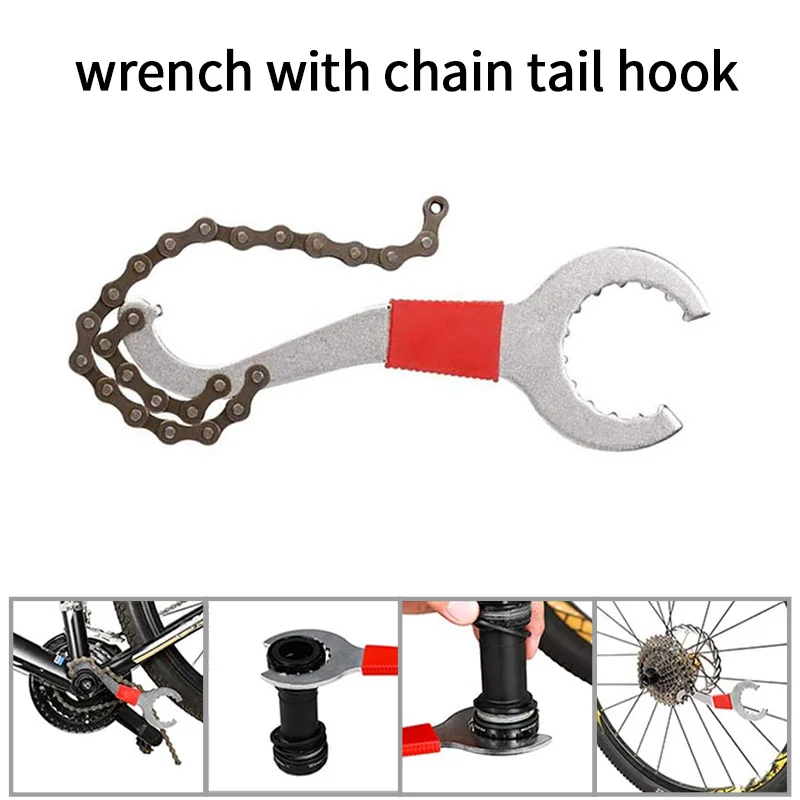 Bicycle Repair Tool Kits MTB Bottom Bracket Remover Crank Extractor Puller Wrench Flywheel Cassette Removal Chain Breaker Cutter