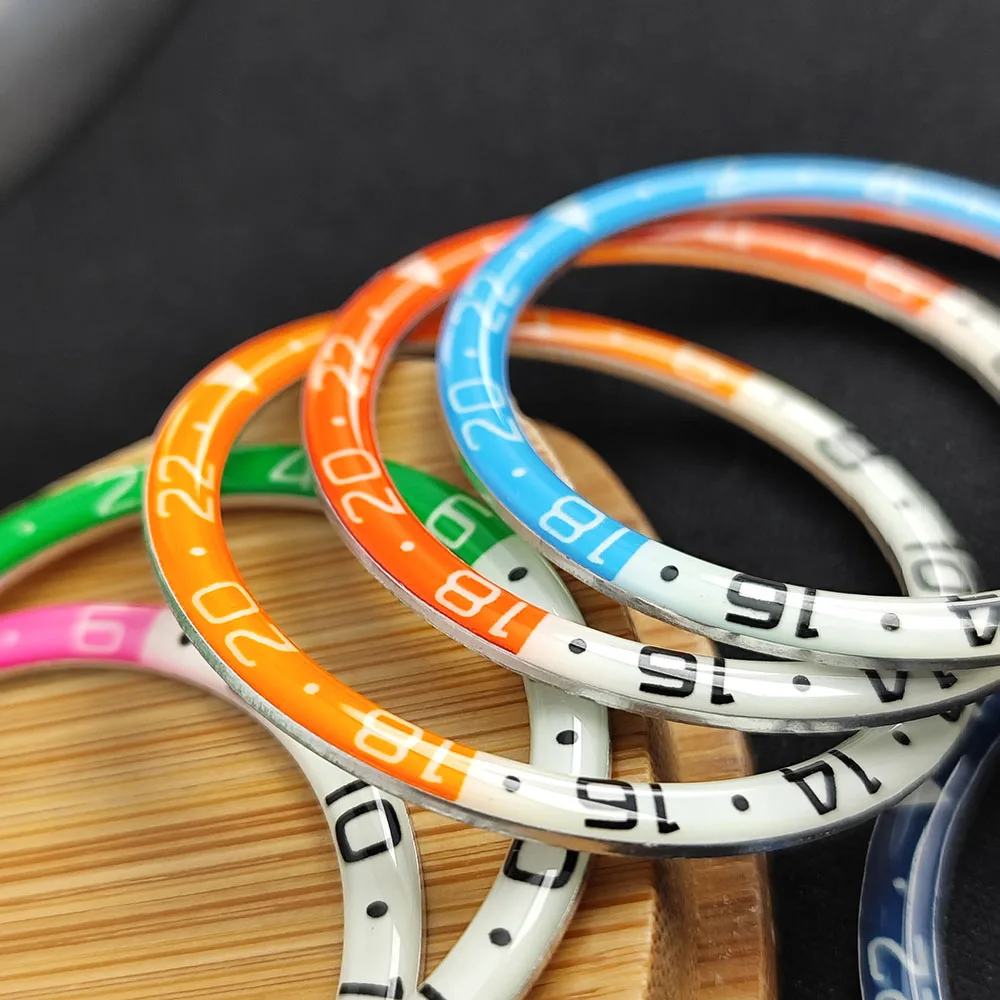 Anello per orologio in alluminio con resina da 38mm accessori per intarsio anello in resina accessori per cassa dell'orologio da uomo