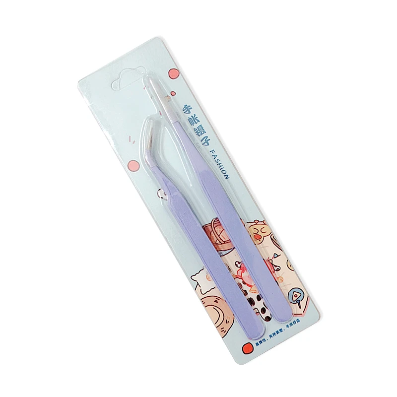 2PC antistatische roestvrijstalen pincetset Precisieonderhoud Industriële reparatie Gebogen thuiswerken Model maken Handgereedschap