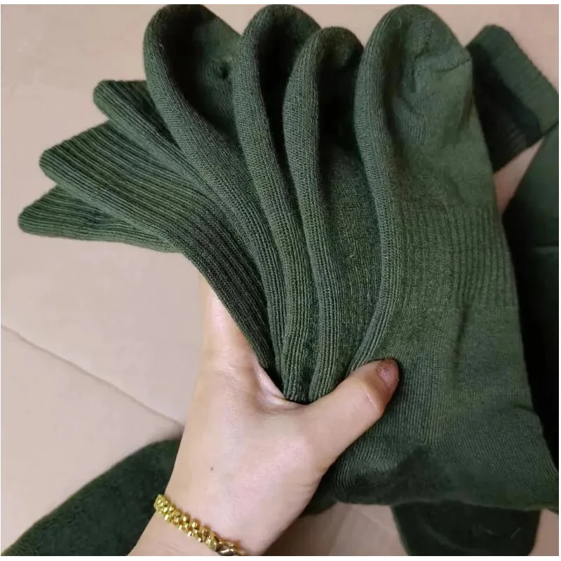 Calcetines tácticos hasta la rodilla – Militares verdes de lana gruesa - imagen 2