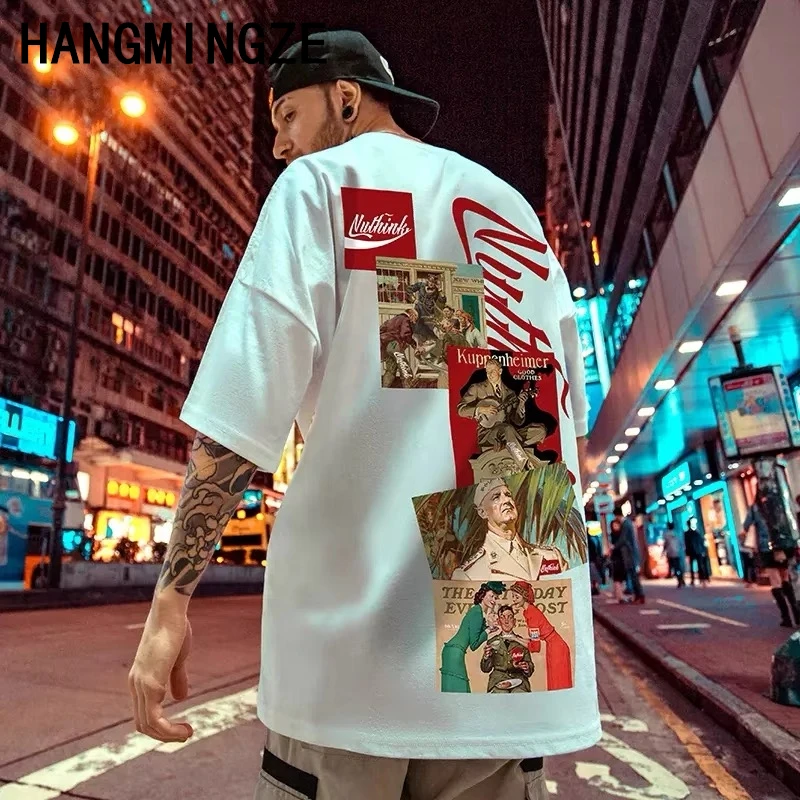 2024 Fashion Mens Tshirts Summer Harajuku Men Printing Hip Hop Oversized T-shirt Streetwear Loose Cartoon Funny T Shirts Man