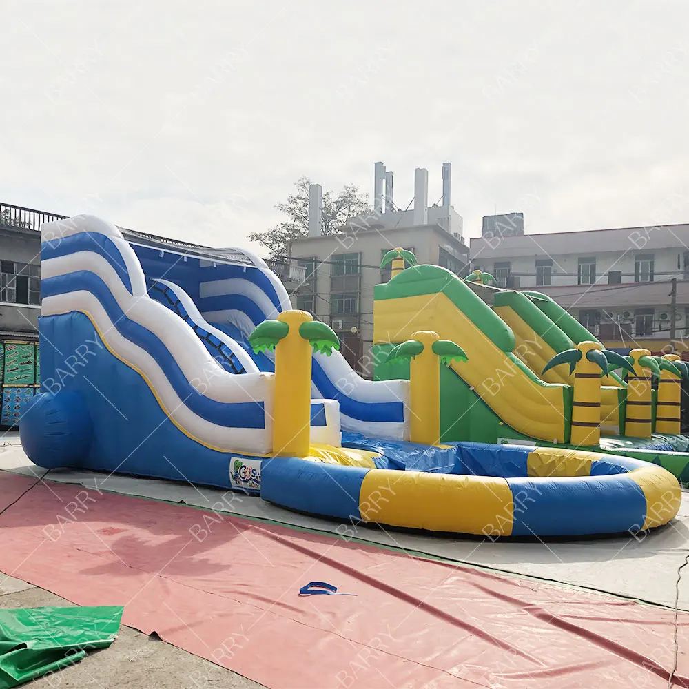 

Commercial Outdoor Event Water Slide Inflatable Jumping Castle With Slide Big Inflatable Slide for Sale Water Games