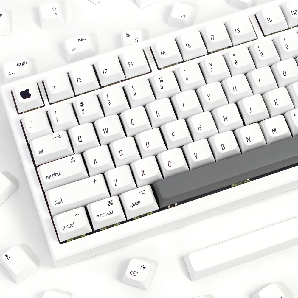 

XDA Key Cap Set PBT 138 Keys Simple MAC Style Plain White for MX Switches on 60/64/84/98/108 Mechanical Keyboards