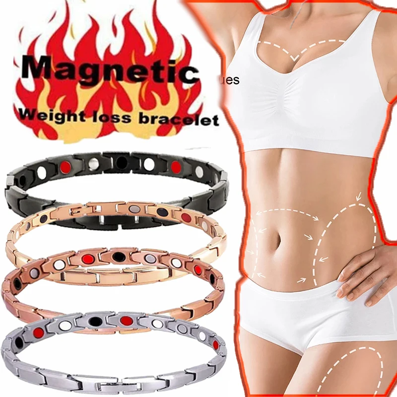 Pulsera magnética de drenaje linfático para hombres y mujeres, brazalete terapéutico de desintoxicación corporal adelgazante para pérdida de peso y circulación sanguínea