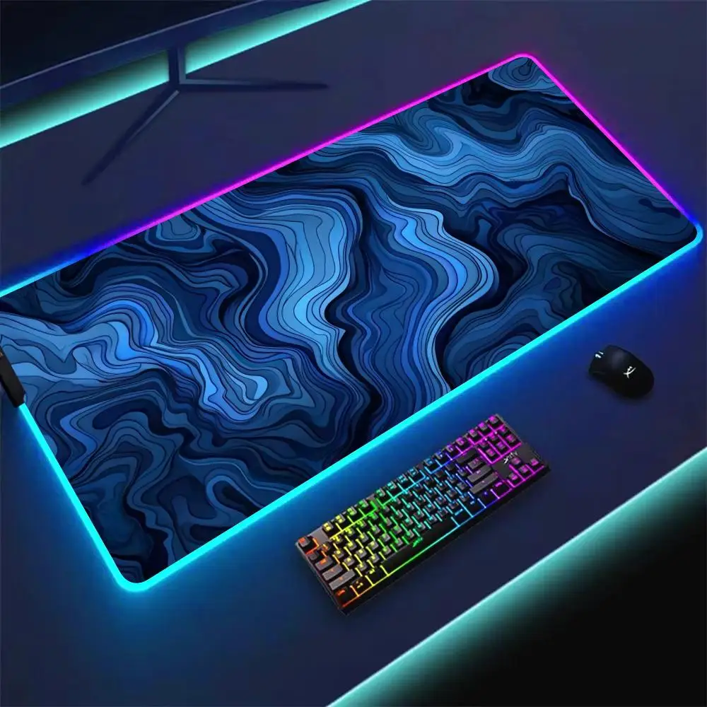 

RGB коврик для мыши с абстрактной художественной текстурой игровой коврик резиновый противоскользящий настольный коврик со светодиодной подсветкой игровая клавиатура коврик для мыши геймер аксессуары для ПК