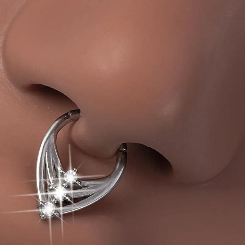 1pc Waterdrop Kristall Klapp Septum Piercing Ringe 316L Edelstahl Ohr Knorpel Tragus Daith Conch Piercing Ohrring 16G