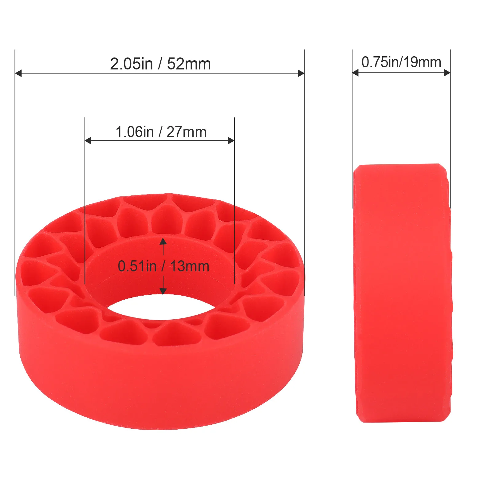 HobbyPark 1.0 Tires Silicone Inserts Foam Fit 56-58mm*24mm for 1/18 1/24 Scale RC Crawler Truck, Super Soft, 4pcs