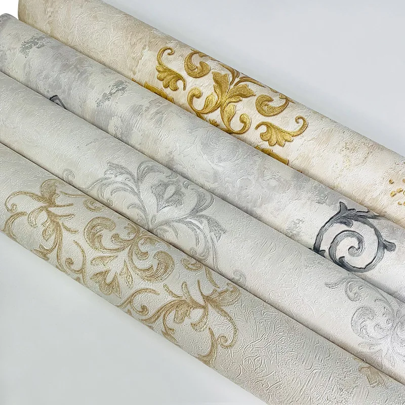 European style pattern wallpaper for bedroom living room dining room TV background wall luxury embossed waterproof wallpaper