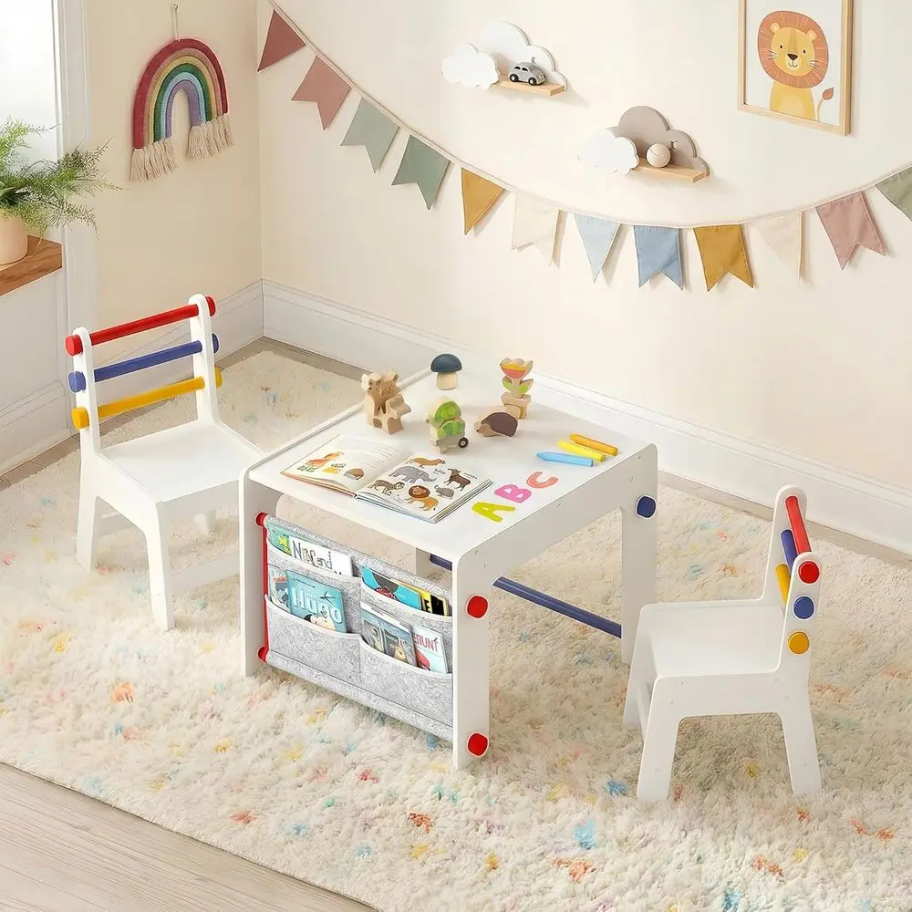 Kids Table & Chair, Graiti Desktop & Storage, Multicolor | 4-in-1 Activity Set for Drawing, Crafting, Arts, Reading, Learning, T