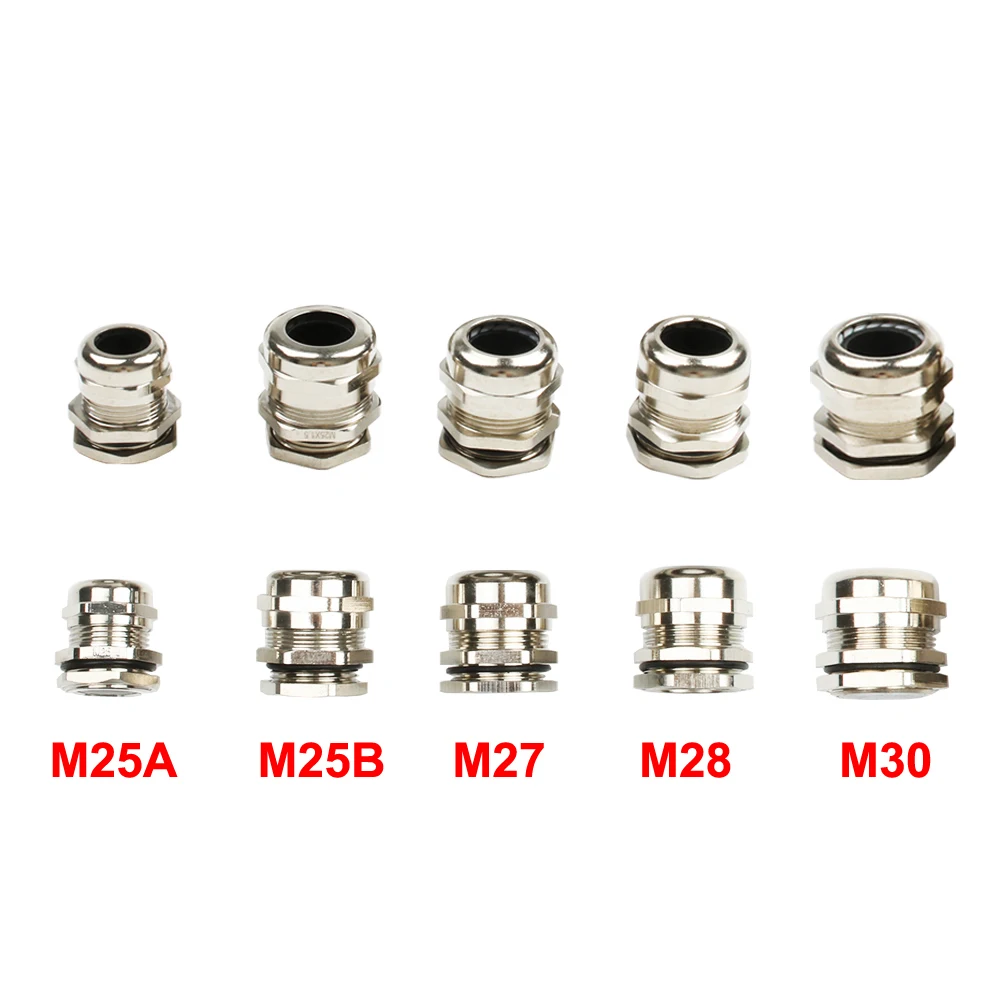 Brass Metal cable glands IP68 PG7 PG9 PG11 PG13.5 PG21 PG25 PG29 Waterproof Connector Cable Gland Straight through
