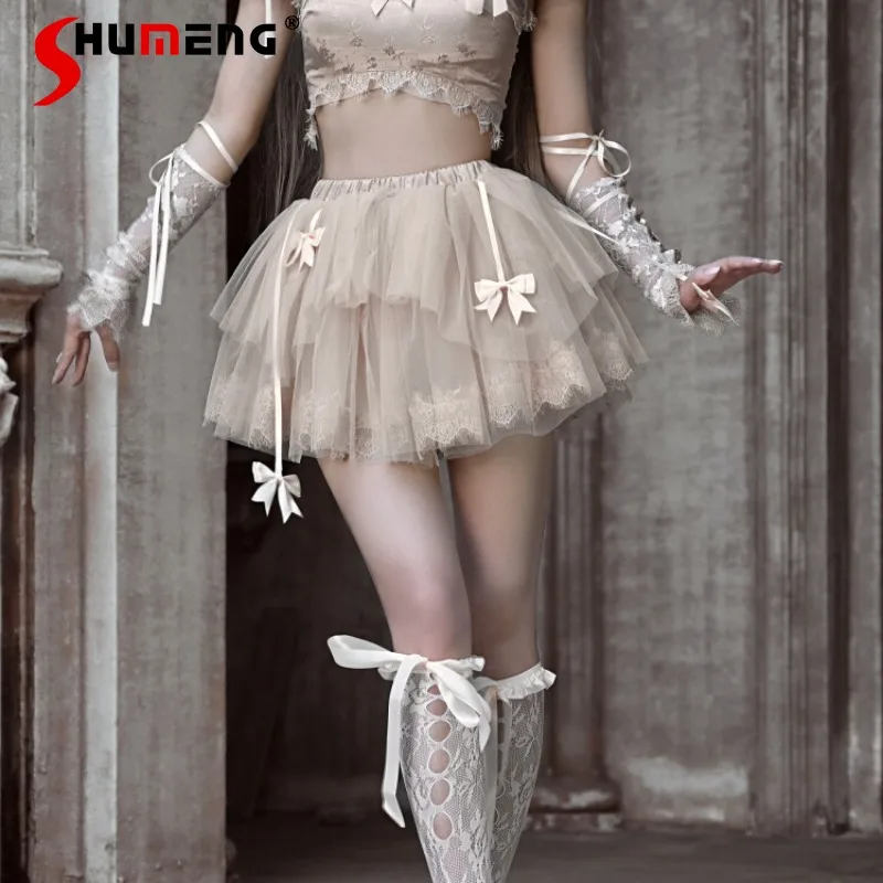 

2023 Autumn And Winter New High Waist Mesh Bubble Skirt Outer Wear Crinoline A-line Christmas Harajuku Korean Style Skirts Women