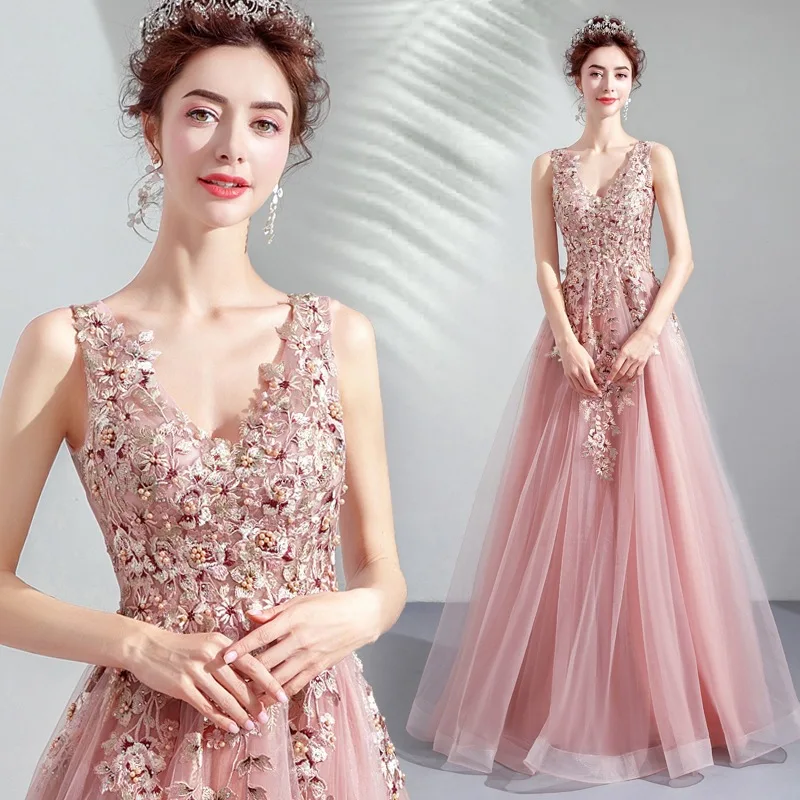 

Robe de soiree Сексуальные розовые длинные элегантные платья с v-образным вырезом и бисером Вечерние платья Русалка Vestido de festa Пром платья Вечерние платья