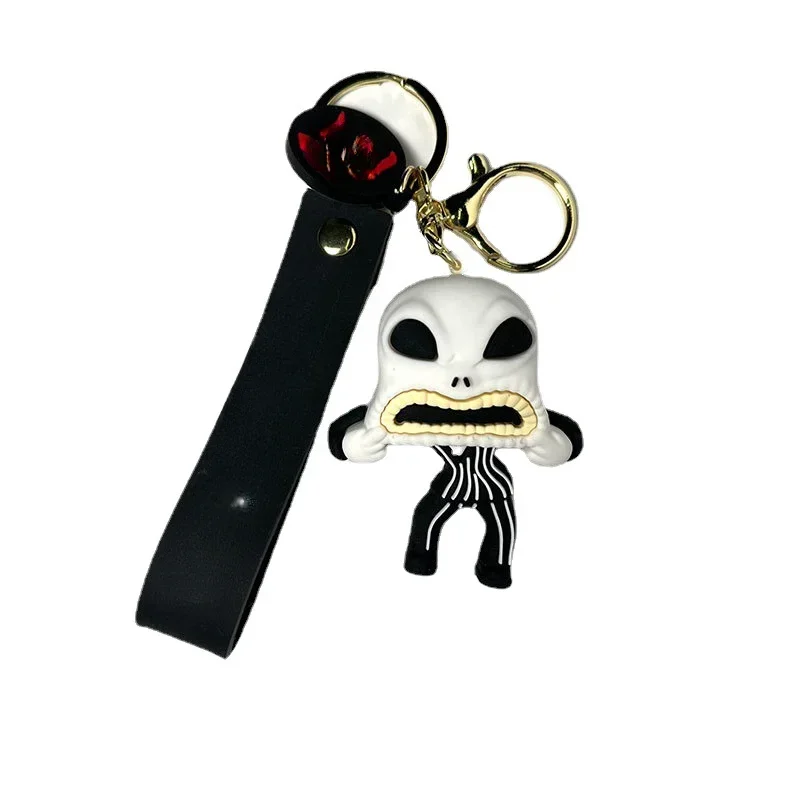 Cute Halloween Horror Keychain Funny Car Pendant  Cartoon Skeleton Keyring Easter Gift Bag Pendant Life Decoration Key Chains