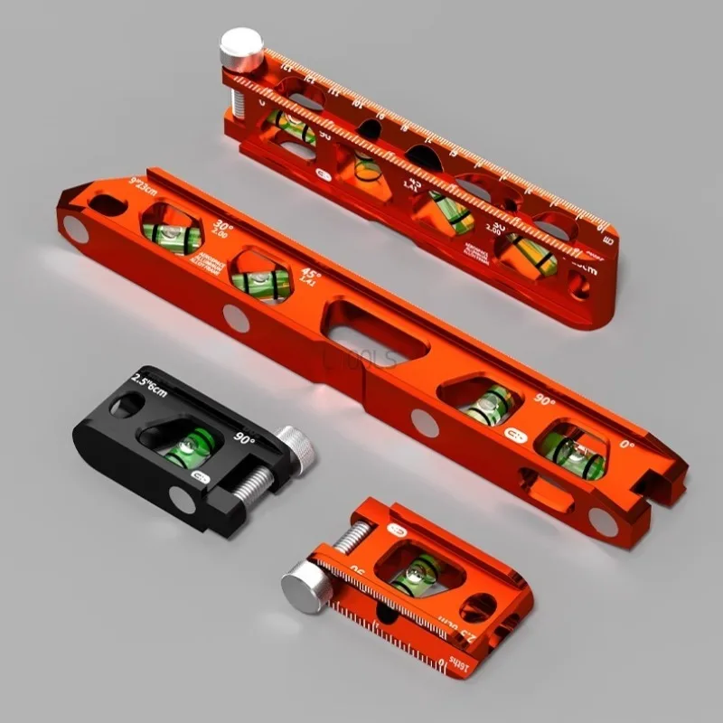 

High Precision Small Level Ruler with Magnetism Aluminum Alloy Spirit Level Measuring Tool V-Groove Torpedo Bubble Level Ruler