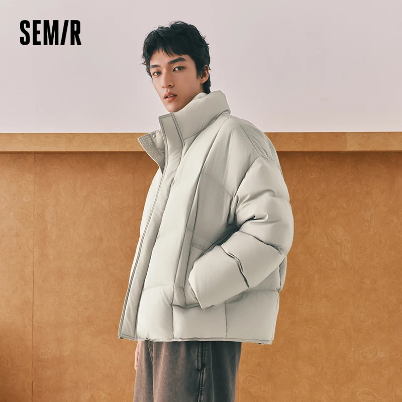 Semir Unisex Down Jacket 90 Percent Down Fill High Loft Fill Stand Collar Puffer Shape 2026 Winter Warm Insulation