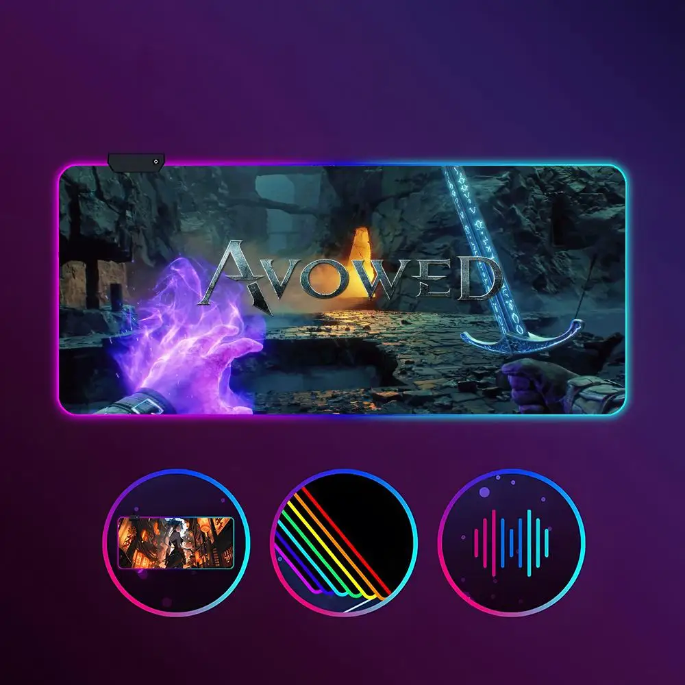 

Avowed Game Mouse Pad RGB Luminous 900X400mm Large Table Mat Non-slip Extra Large Game Office Mouse Pad