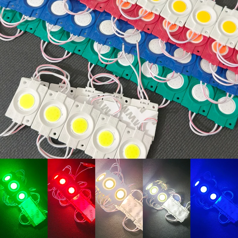 20 Pcs 2.4W 12V LED Module COB Light Advertisement Design Sign Backlight Shop Banner Warm White Red Blue Yellow IP65 Waterproof