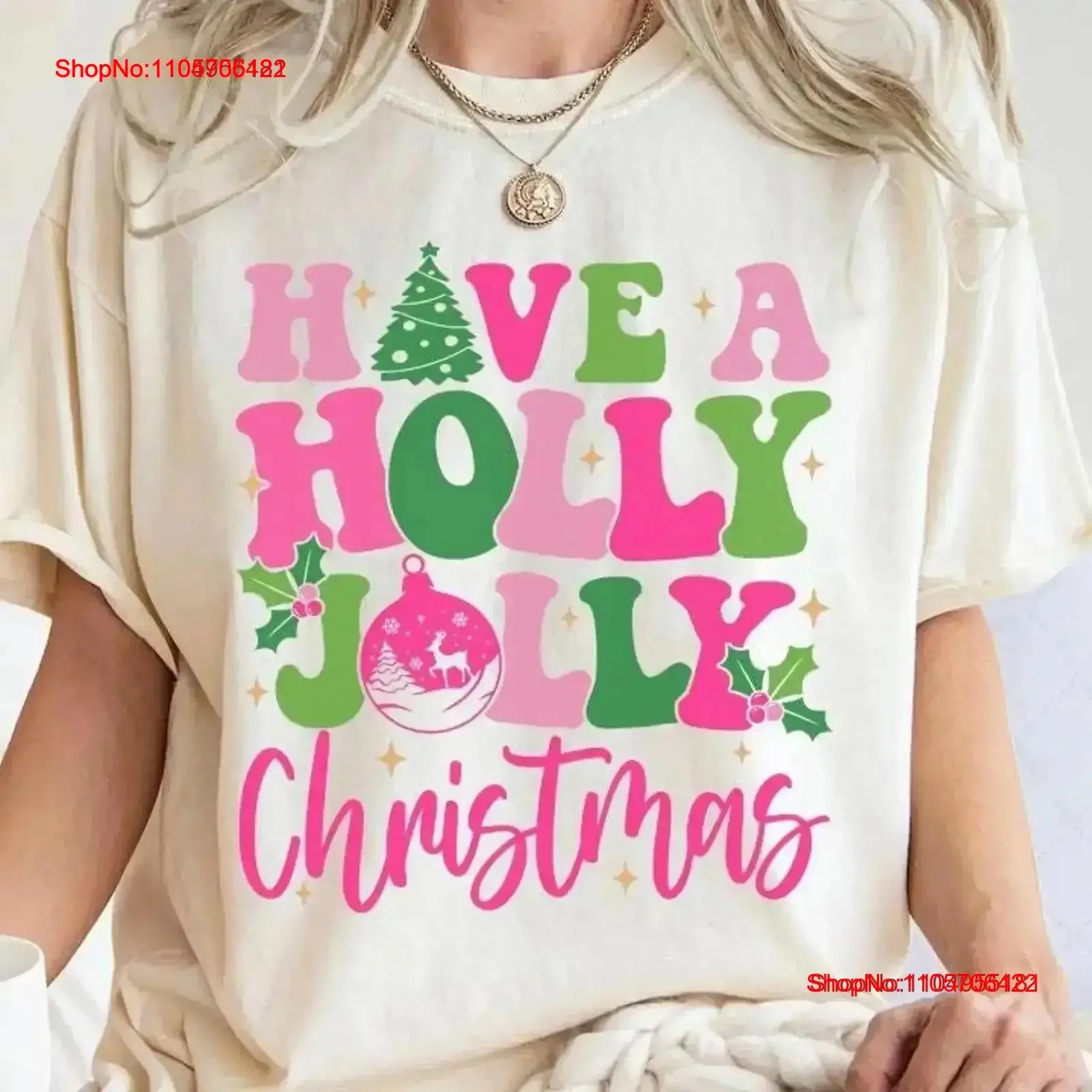 Have a Holly Jolly Christmas T Shirt Merry And Bright Party Holiday Xmas Matching Family vintage Washed Slightly vintage