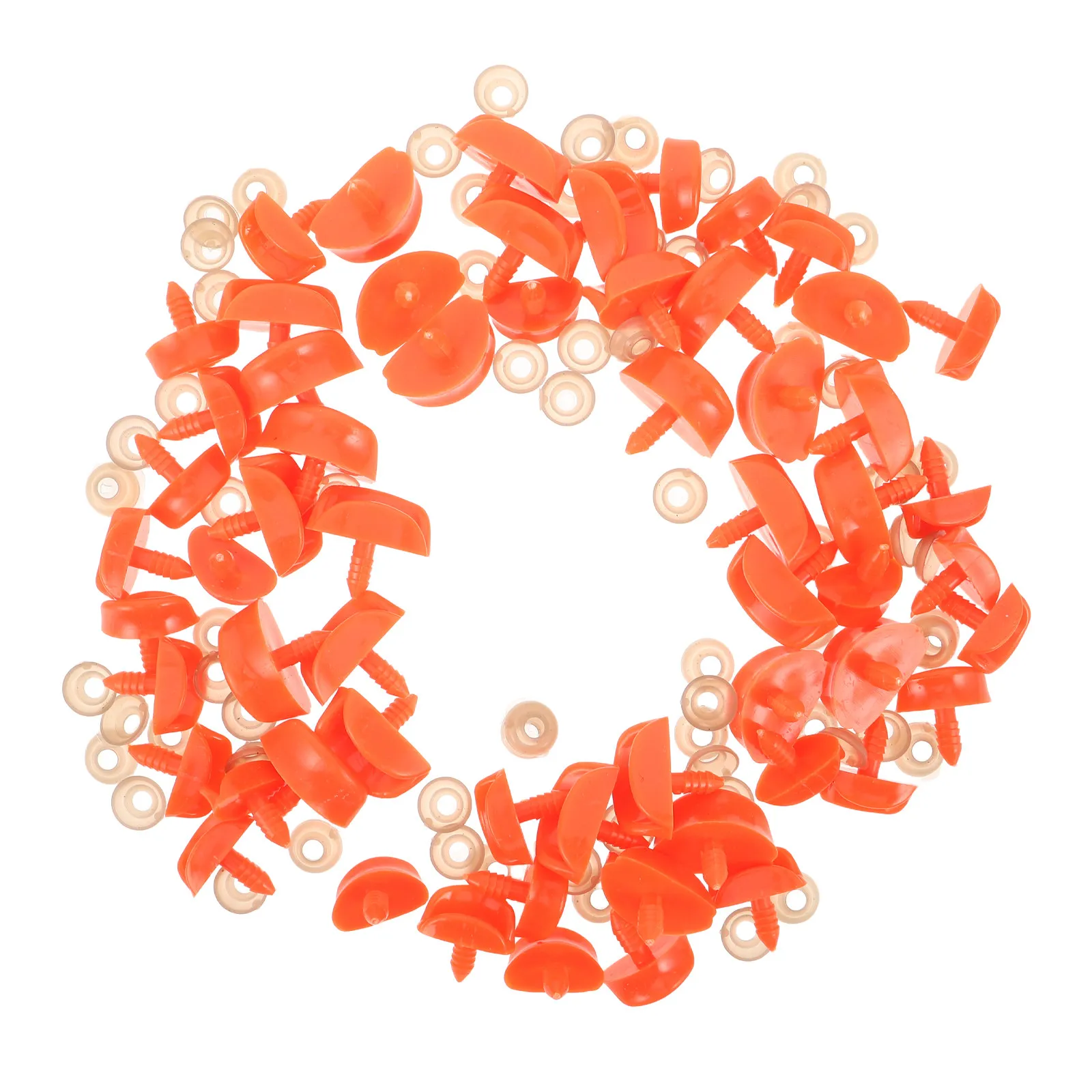 

60Pcs Plastic Duck Beak Threaded Crafting Inserts Orange Replacement Mouth Sealed Gasket for DIY Animal Mouth Accessories