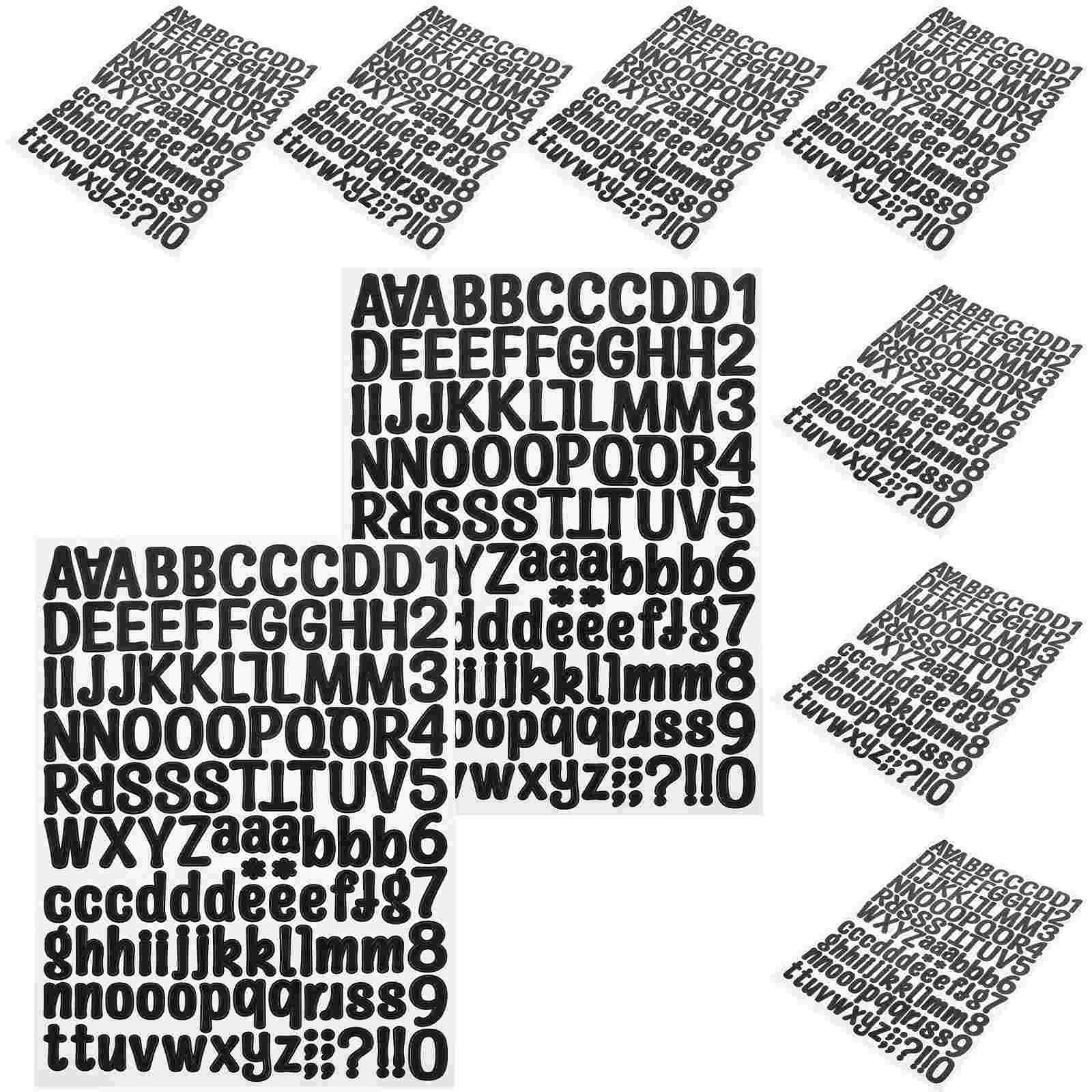 12 Sheets Alphanumeric Stickers Letter Number Mailbox Decal House Numbers Alphabet for Scrapbook Journal Supplies and Water Cup