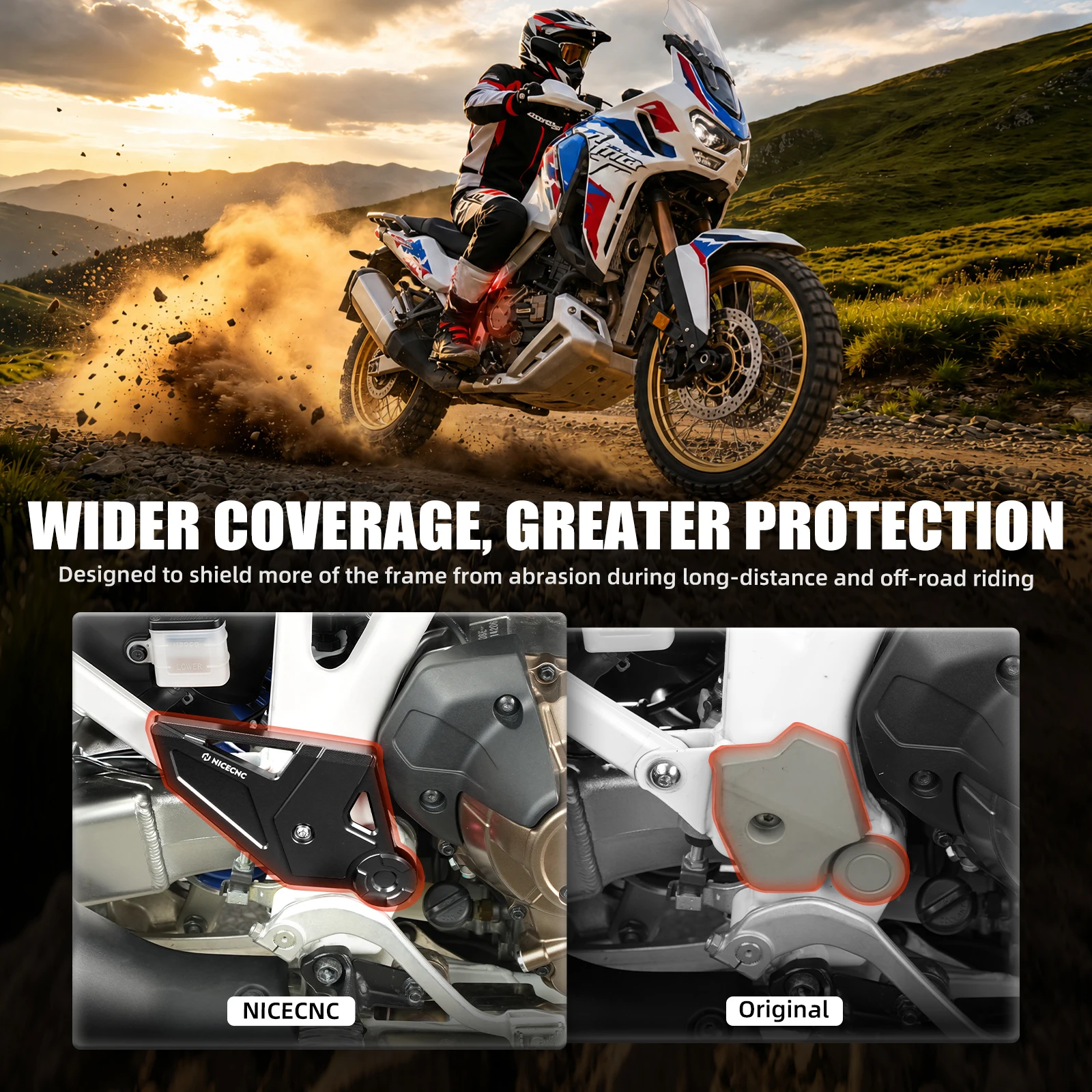 Für Honda CRF1100L Africa Twin /Adventure Sports Motorrad Rahmenschutz Vorderer Kettenradschutz Africa Twin 2026 2025 2024 – Detail 20
