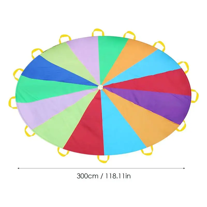 Hot Diameter 2m 3m Rainbow Parachute Toys Jump Bag Kid Sports Development Outdoor Umbrella Parachute Toy Bounce Play Mat