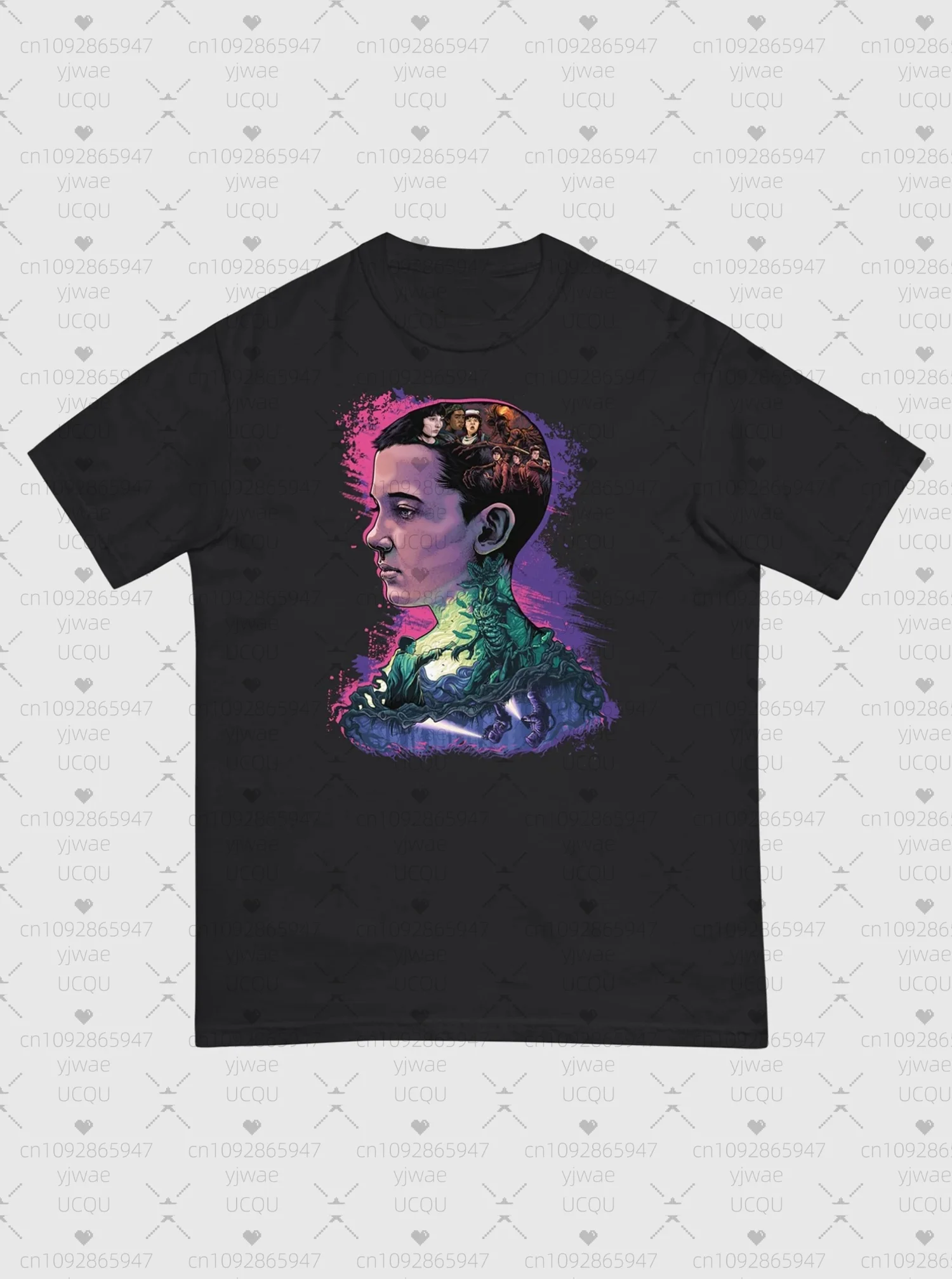 2025 أطفال الكبار قصيرة الأكمام الجولة الرقبة تي شيرت الراحة الألوان أحد عشر قبة الموقد تأثيري تي شيرت غريب شيء تأثيري الملابس